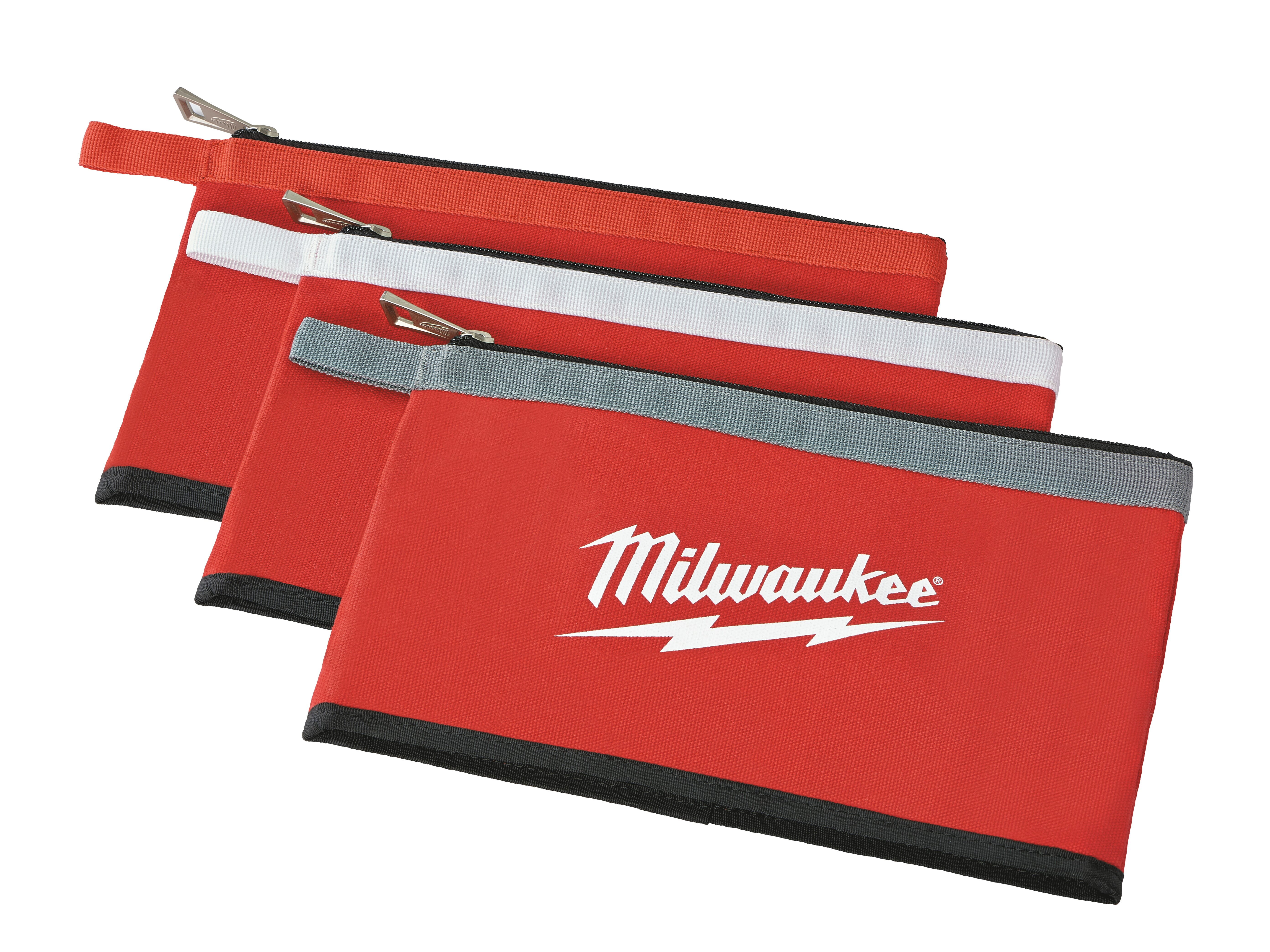 Milwaukee® 48-22-8193 Heavy Duty Zipper Pouch, #10 Canvas, Black/Red